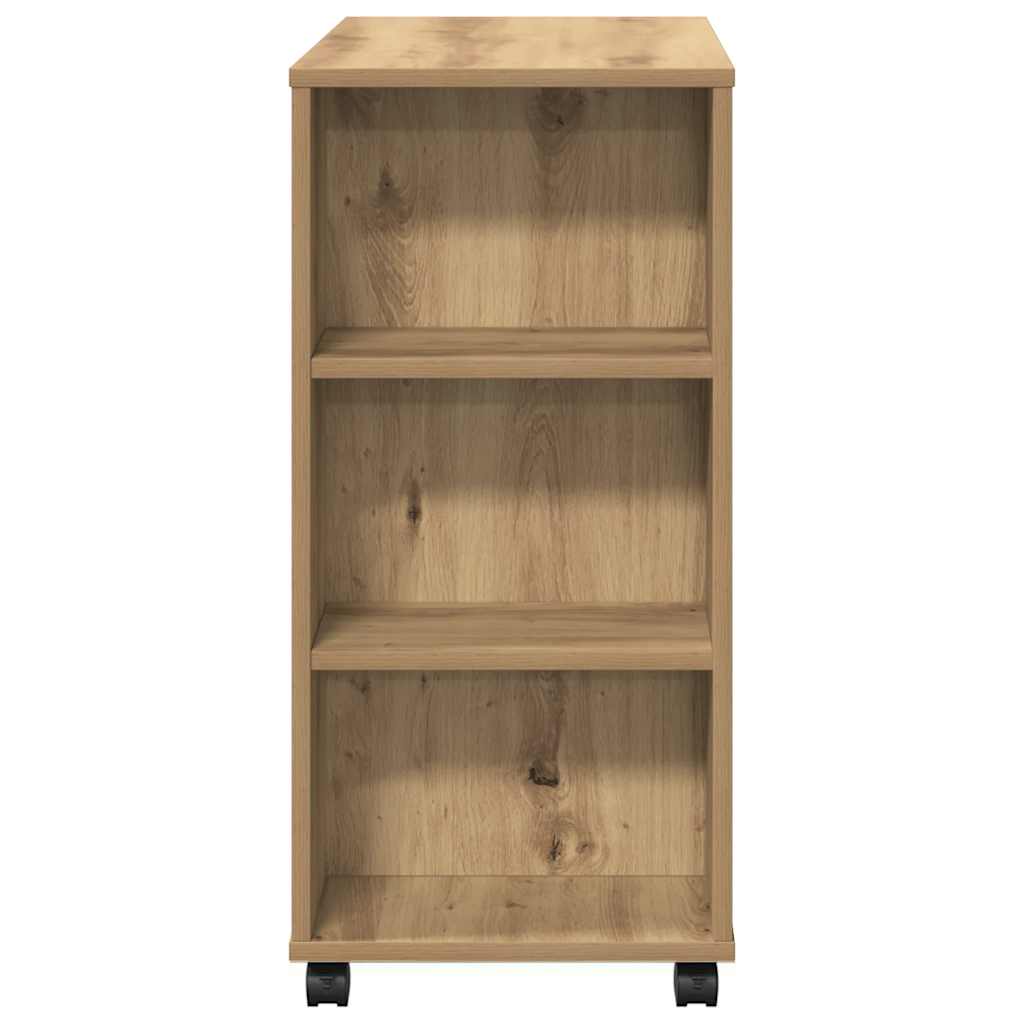 Rolling Cabinet Artisan Oak 60x35x75 cm Engineered Wood