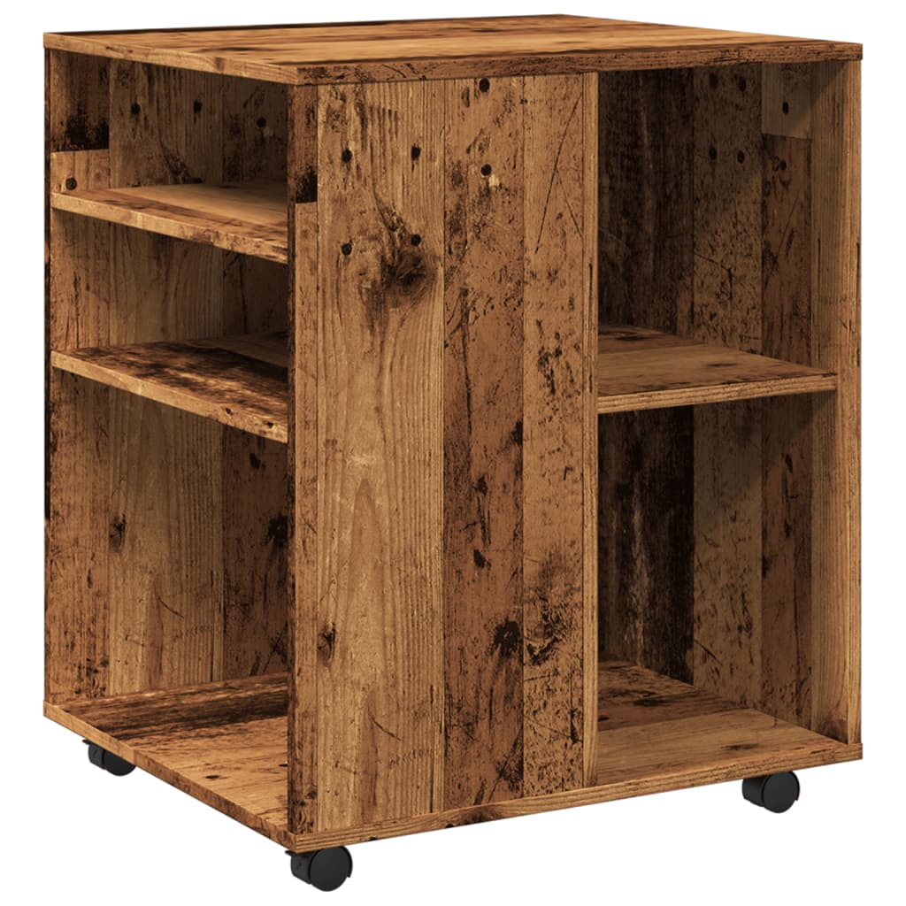 Rolling Cabinet Old Wood 60x53x72 cm Engineered Wood