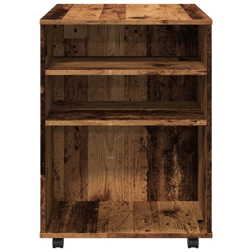 Rolling Cabinet Old Wood 60x53x72 cm Engineered Wood