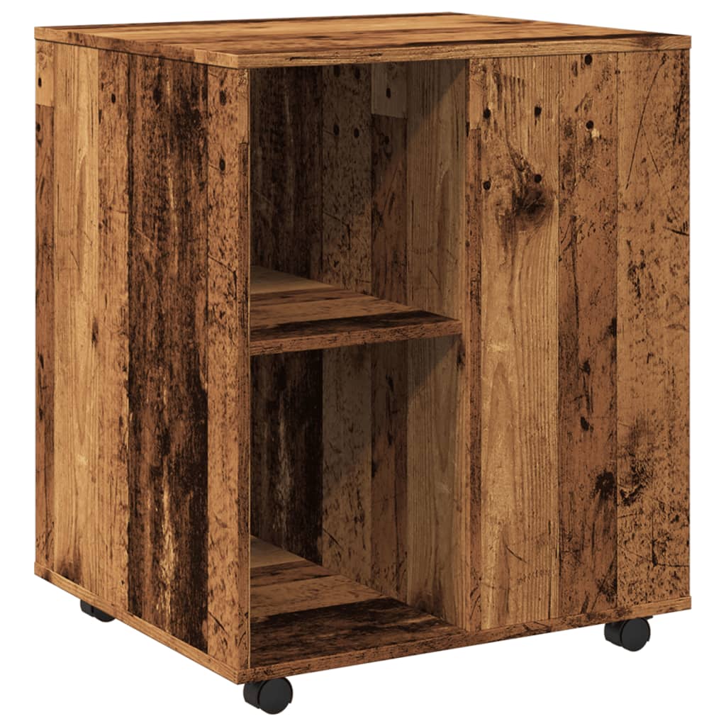 Rolling Cabinet Old Wood 60x53x72 cm Engineered Wood
