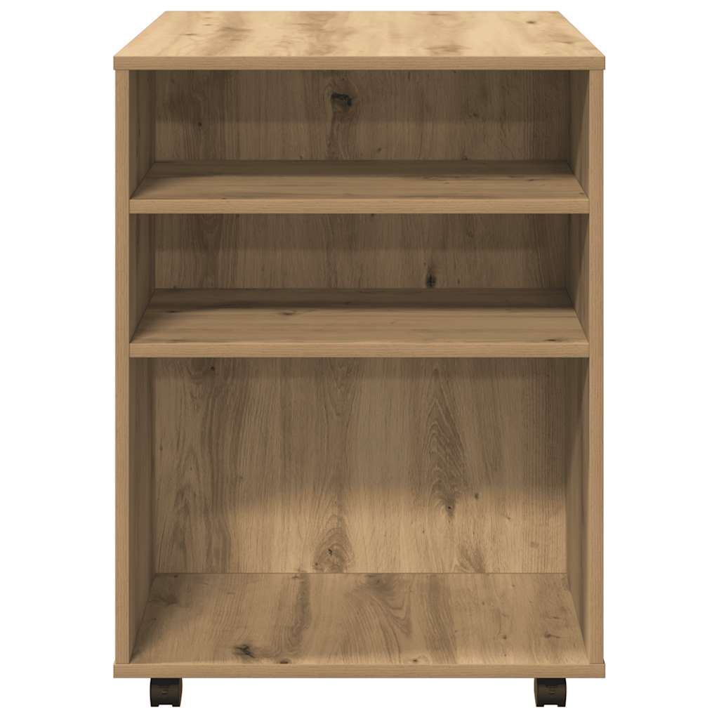 Rolling Cabinet Artisan Oak 60x53x72 cm Engineered Wood