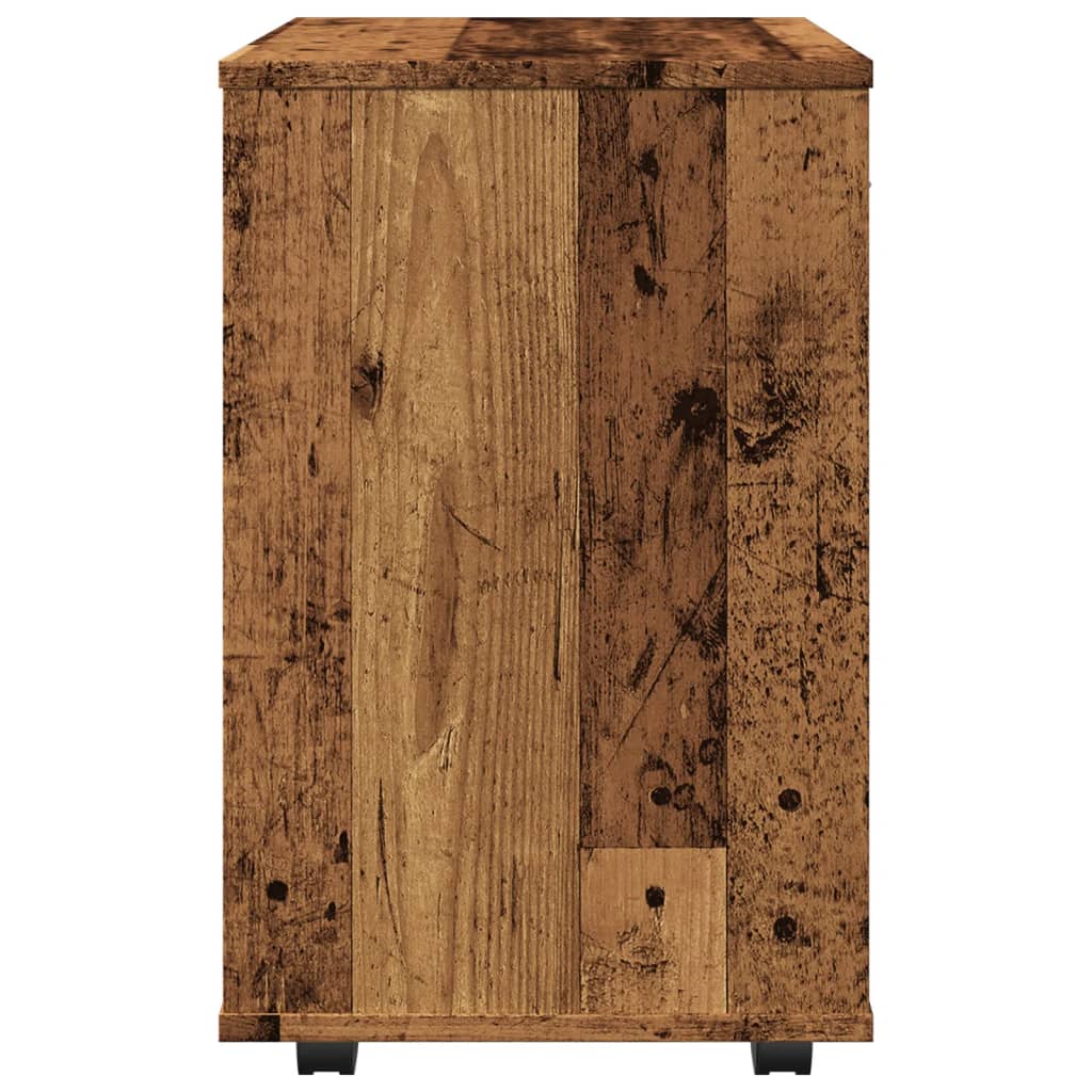 Rolling Cabinet Old Wood 46x36x59 cm Engineered Wood