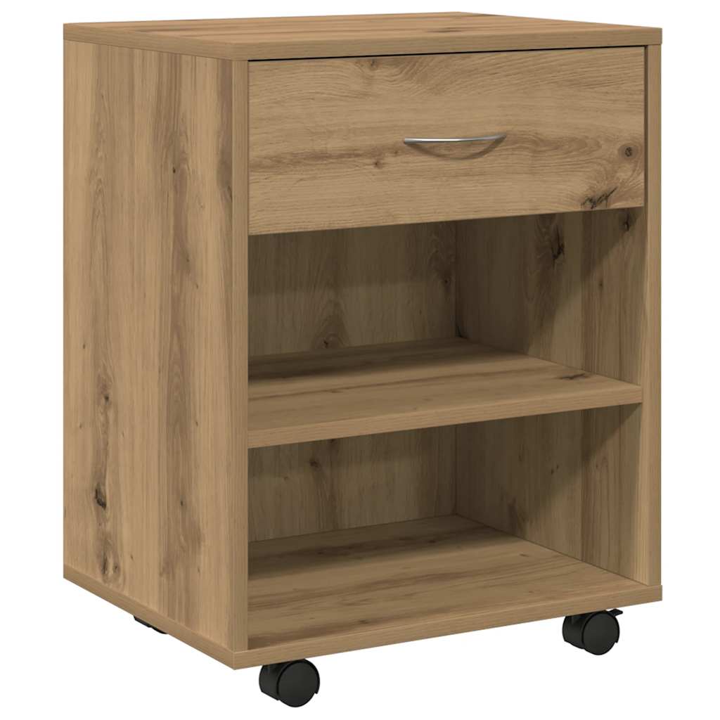 Rolling Cabinet Artisan Oak 46x36x59 cm Engineered Wood
