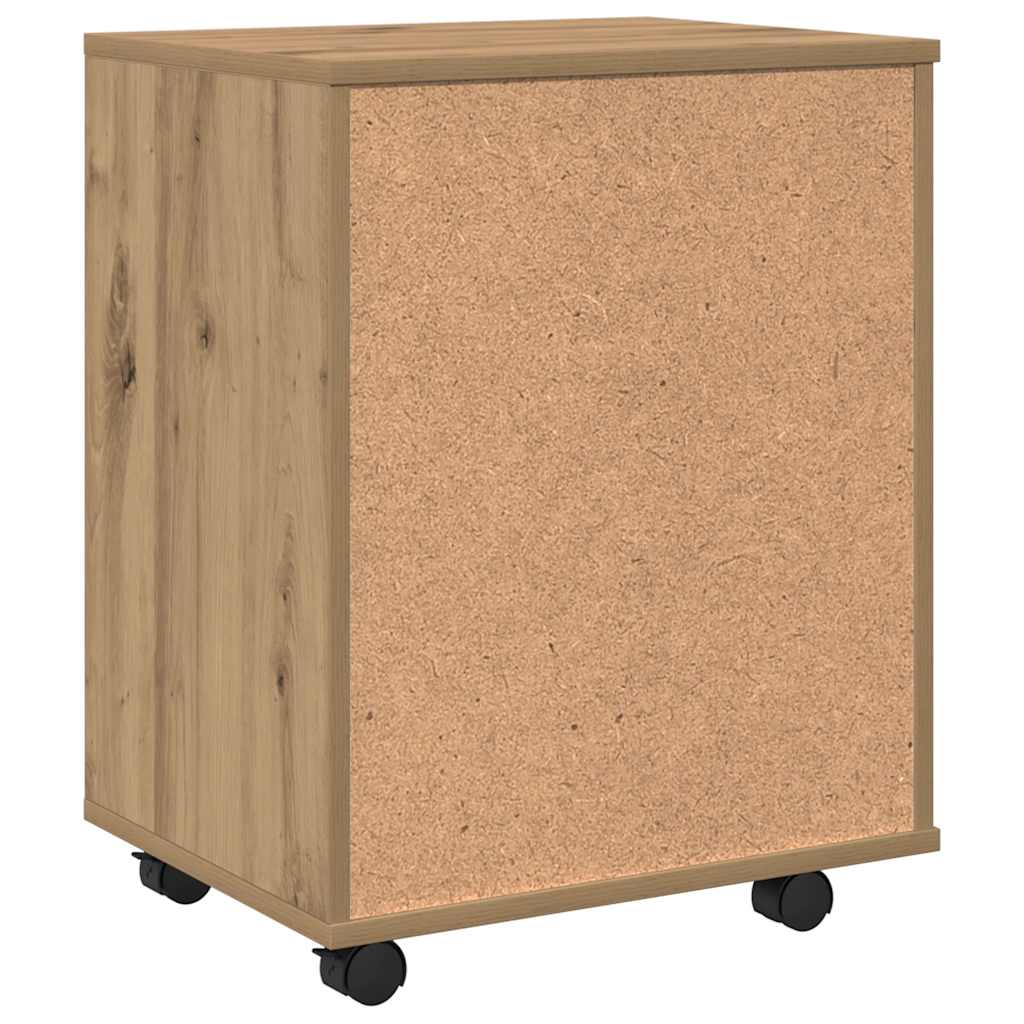 Rolling Cabinet Artisan Oak 46x36x59 cm Engineered Wood