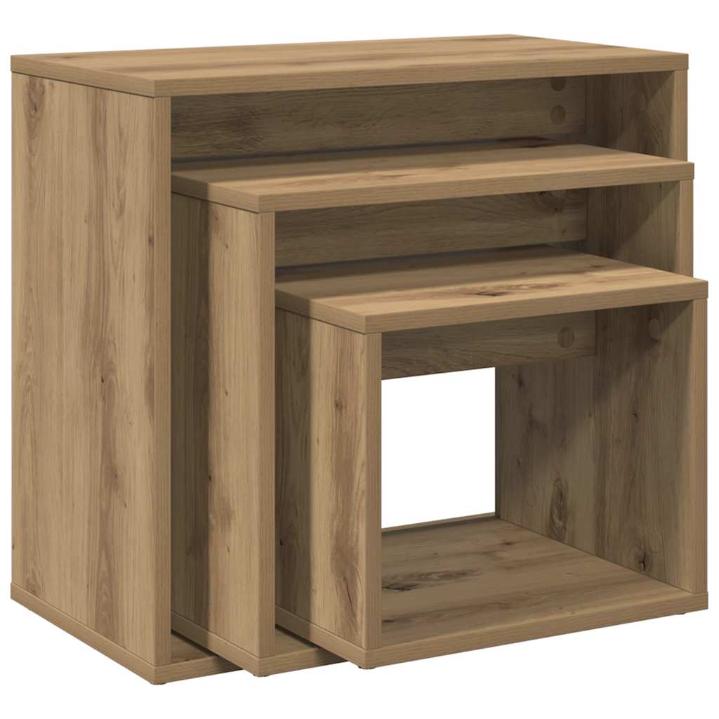 Nesting Tables 3 pcs Artisan Oak Engineered Wood