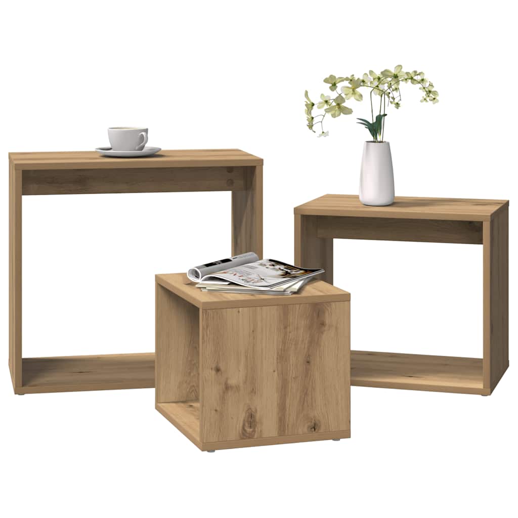 Nesting Tables 3 pcs Artisan Oak Engineered Wood