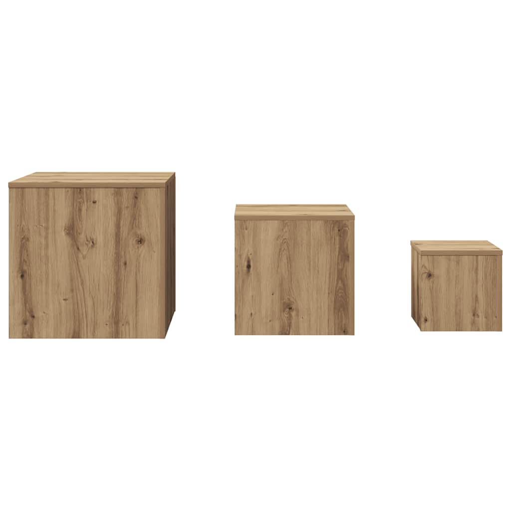 Side Tables 3 pcs Old Wood Engineered Wood