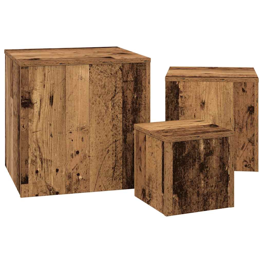 Side Tables 3 pcs Artisan Oak Engineered Wood