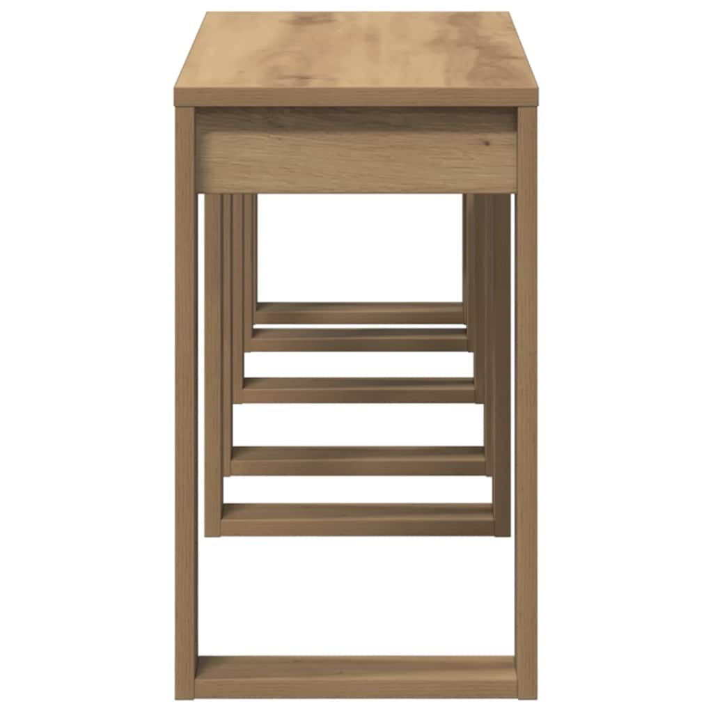 Nest of Tables 3 pcs Artisan Oak Engineered Wood