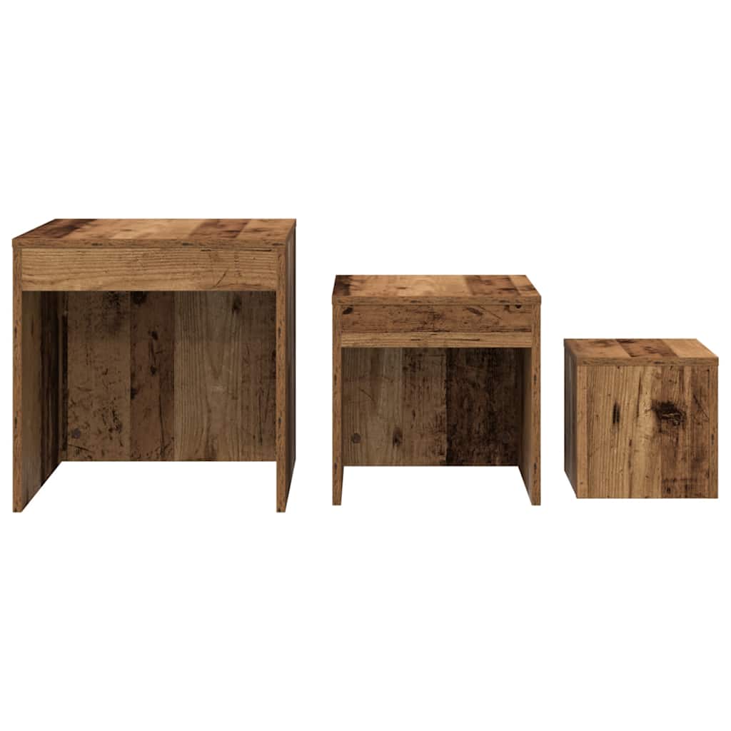 Nesting Tables 3 pcs Old Wood Engineered Wood