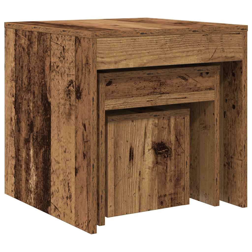 Nesting Tables 3 pcs Old Wood Engineered Wood