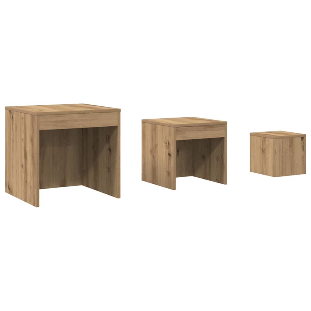 Nesting Tables 3 pcs Artisan Oak Engineered Wood