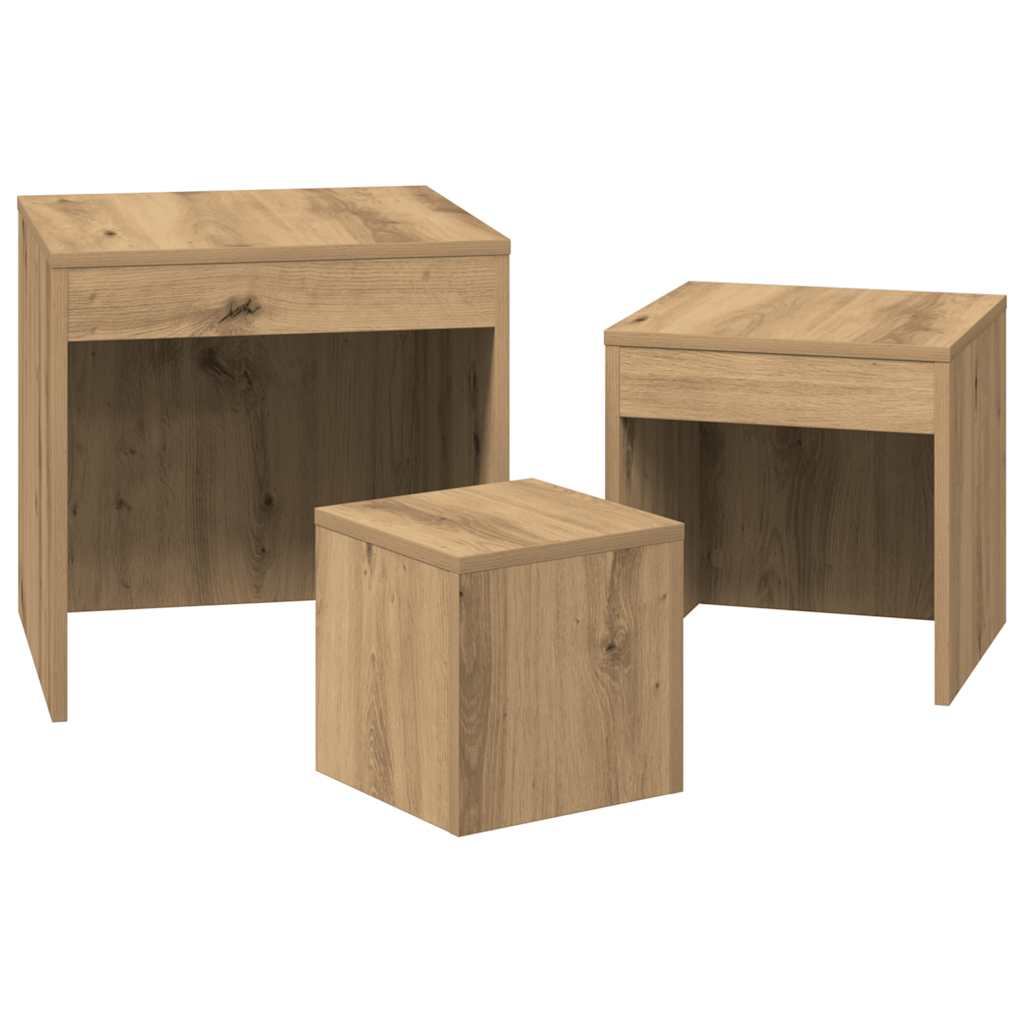 Nesting Tables 3 pcs Artisan Oak Engineered Wood