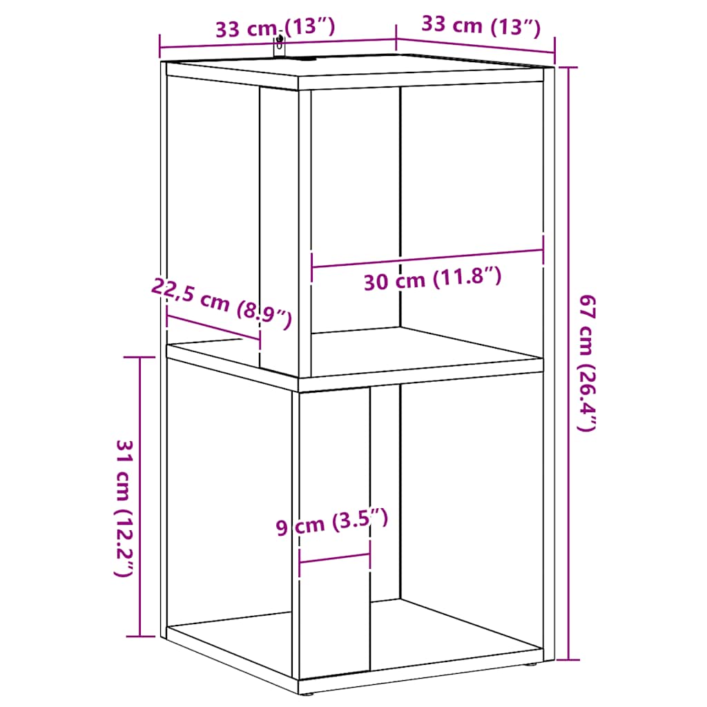 Corner Cabinet Artisan Oak 33x33x67 cm Engineered Wood