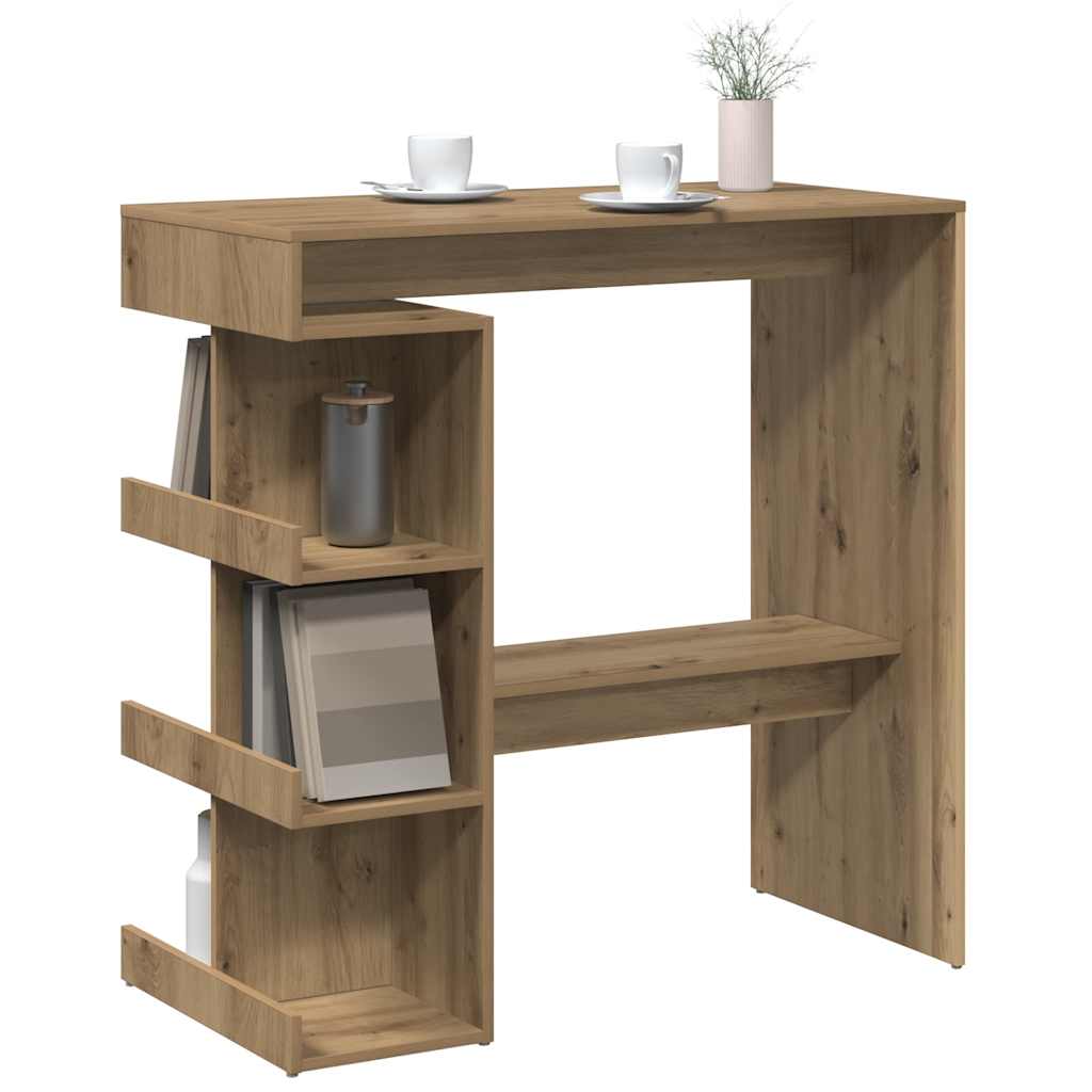 Bar Table with Storage Rack Artisan Oak 100x48x101.5 cm