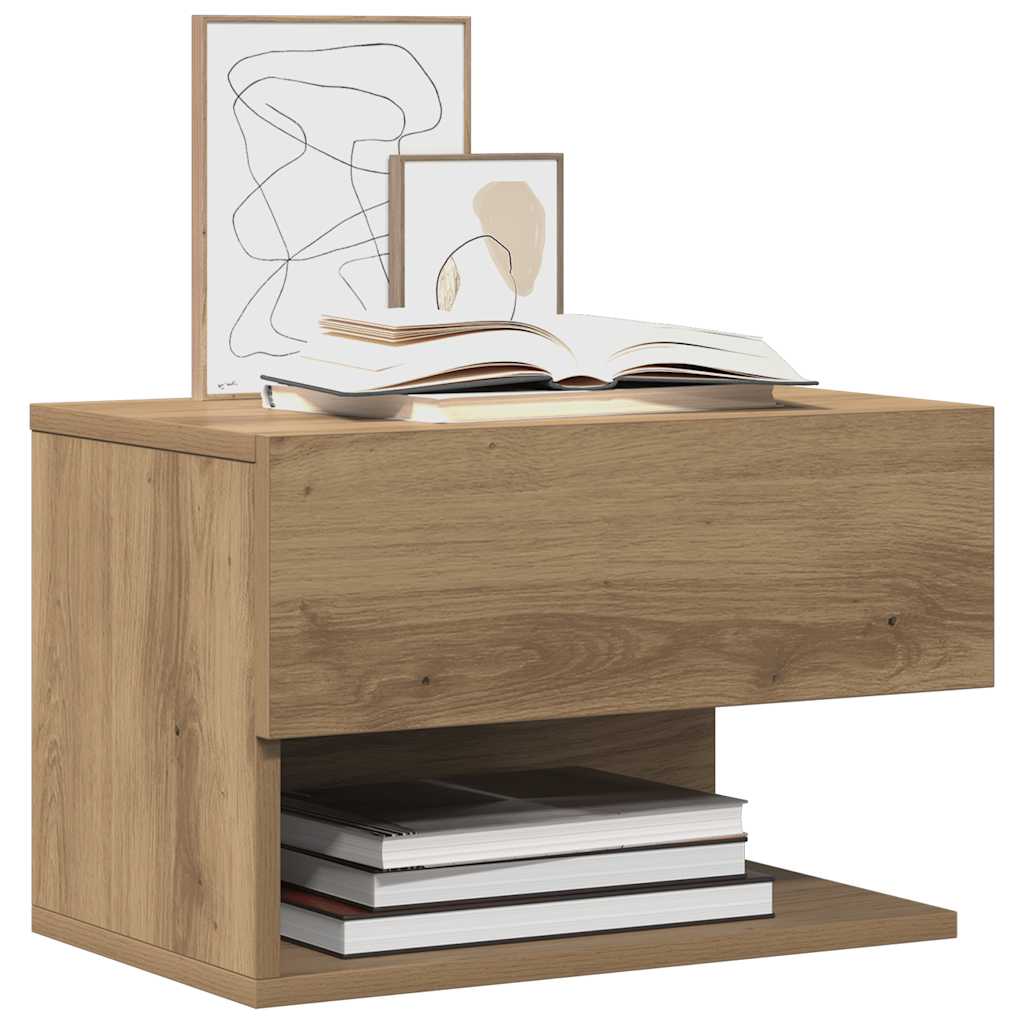 Wall-mounted Bedside Cabinet Artisian Oak