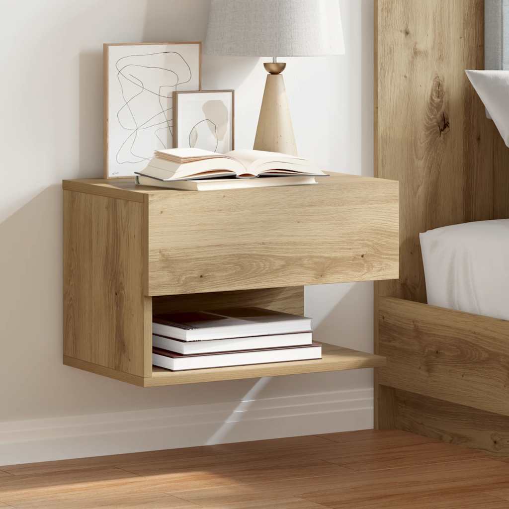 Wall-mounted Bedside Cabinet Artisian Oak