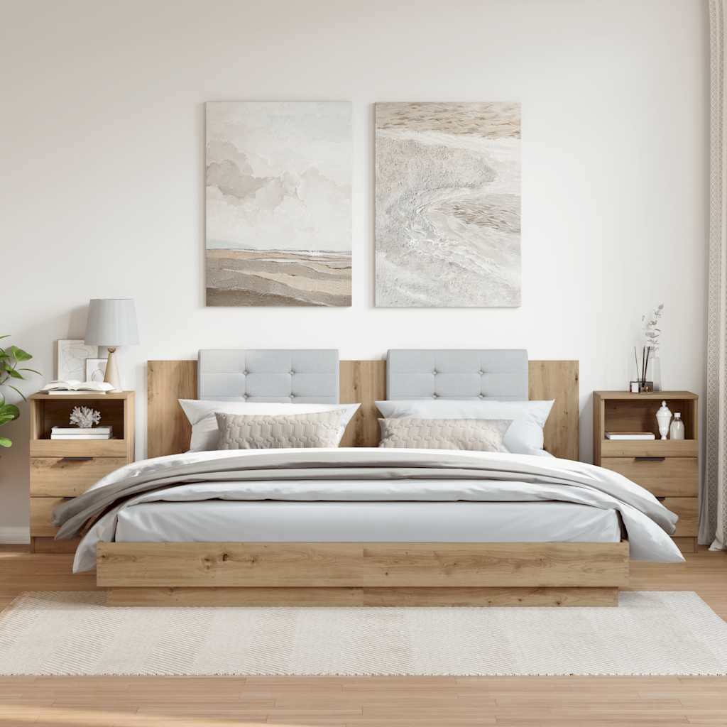 Bedside Cabinets 2 pcs Artisan Oak 40x36x65 cm Engineered Wood