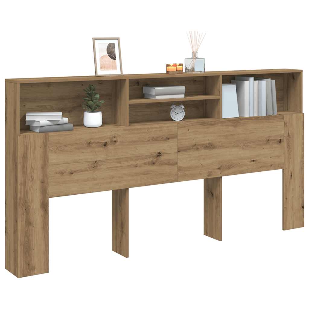 Headboard Cabinet Artisian Oak 200x19x103.5 cm Engineered Wood