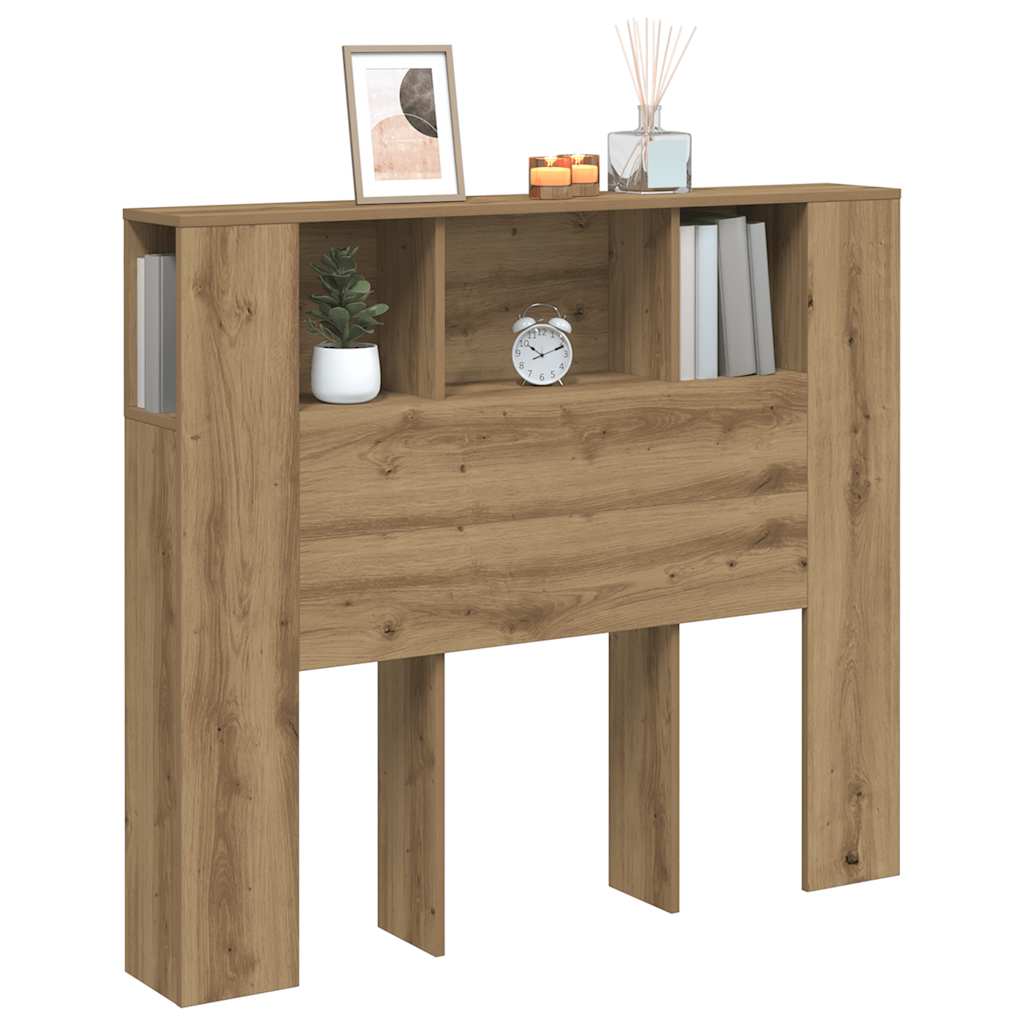 Headboard Cabinet Artisan Oak 120x19x104.5 cm Engineered Wood