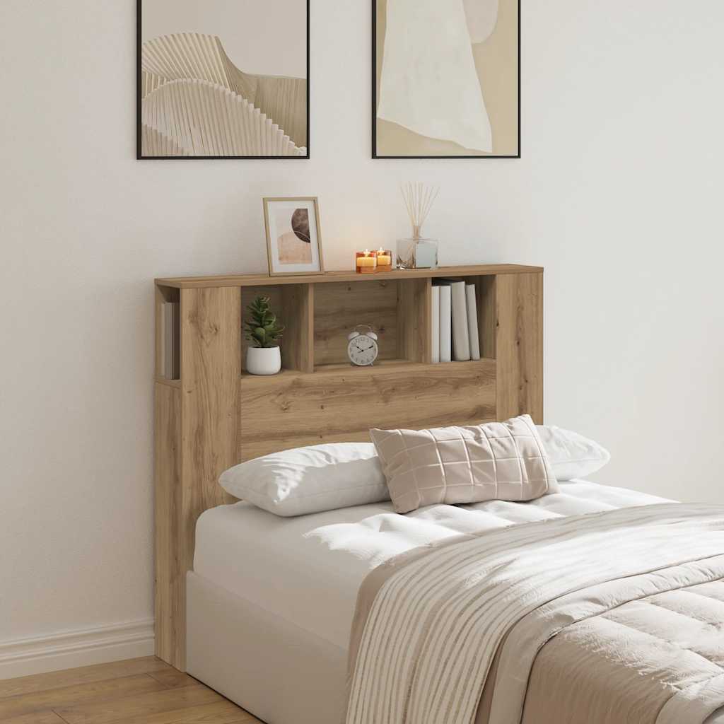 Headboard Cabinet Artisan Oak 120x19x104.5 cm Engineered Wood