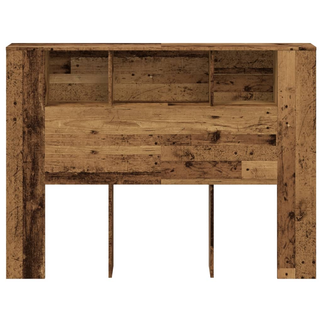 Headboard Cabinet Old Wood 140x18.5x102.5 cm Engineered Wood