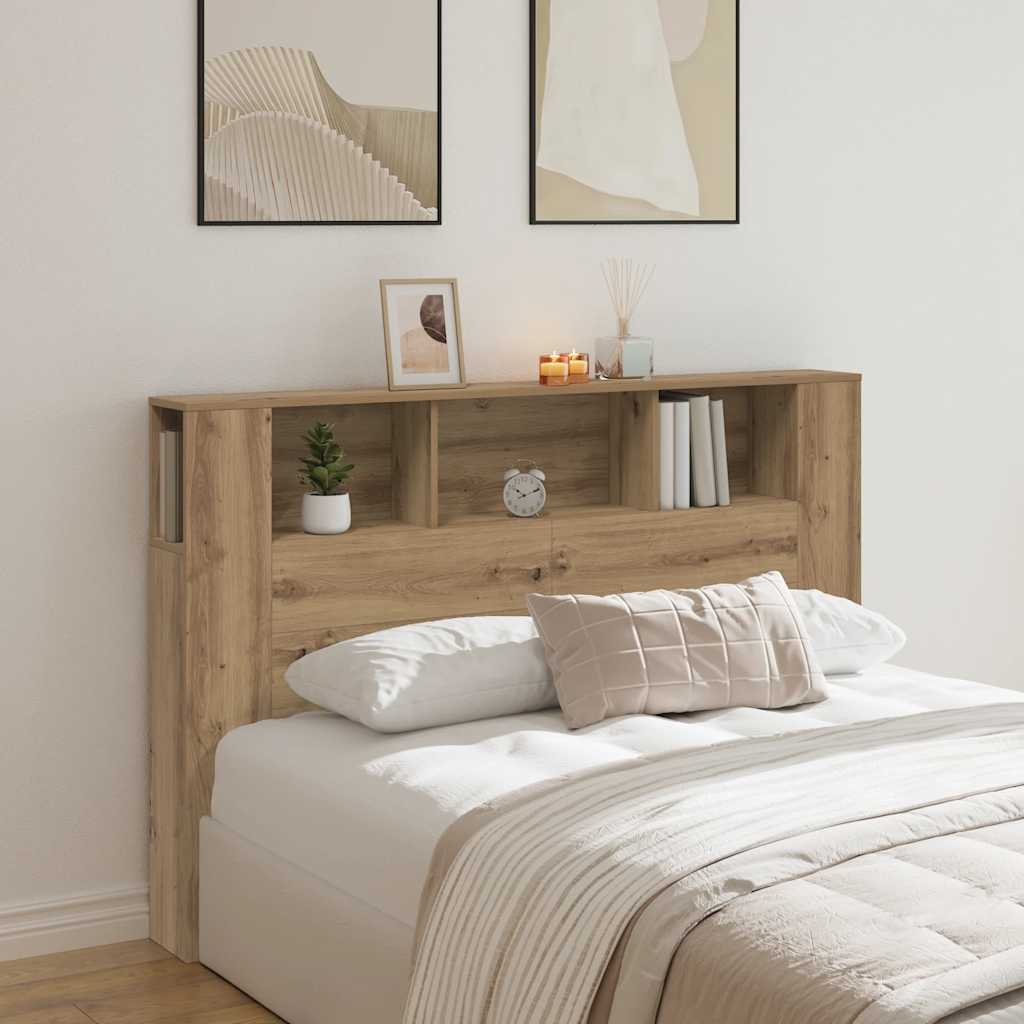 Headboard Cabinet Artisan Oak 160x18.5x103.5 cm Engineered Wood