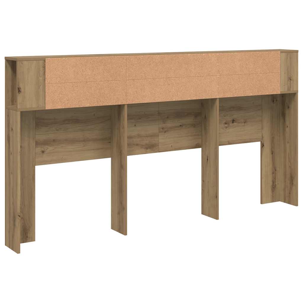 Headboard Cabinet Artisian Oak 200x18.5x102.5 cm Engineered Wood