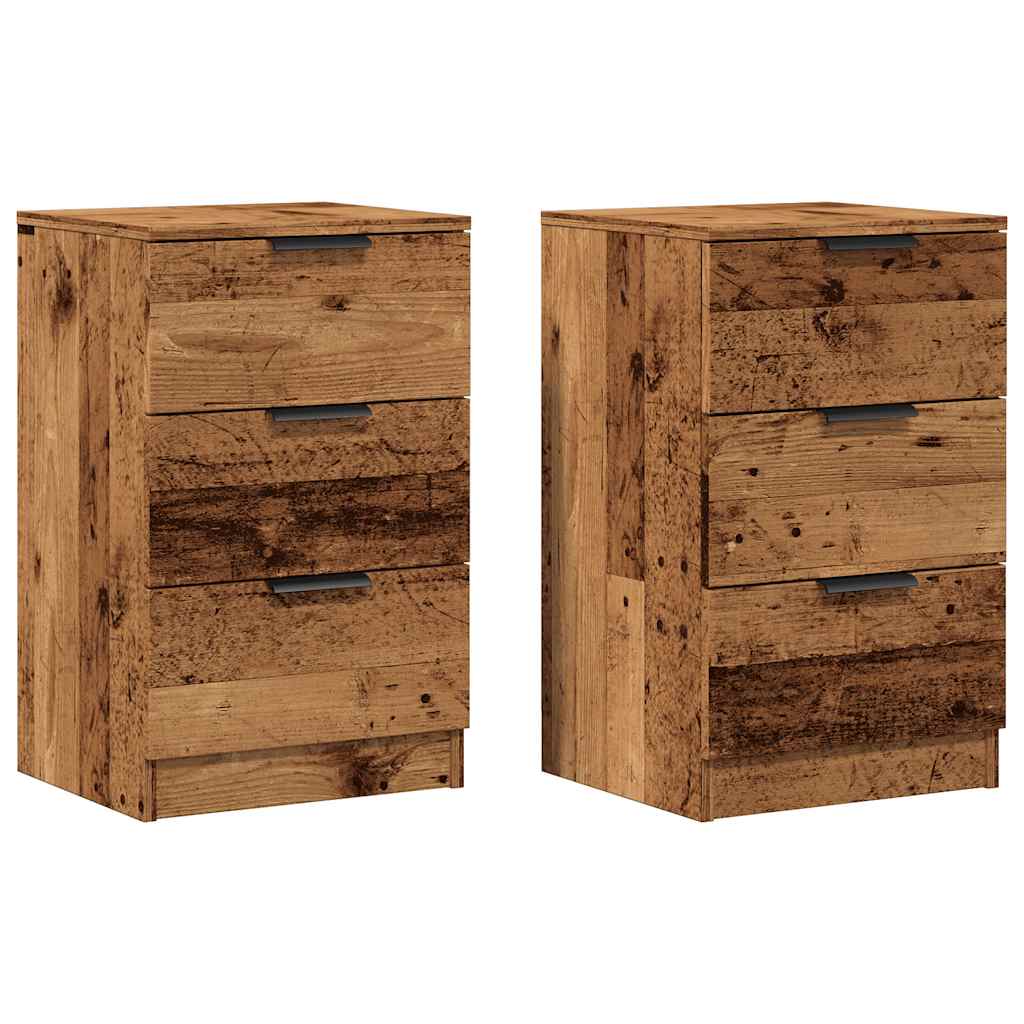 Bedside Cabinets 2 pcs Old Wood 40x36x65 cm Engineered Wood