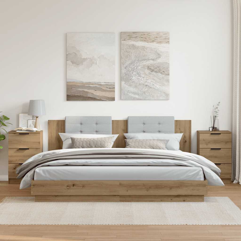 Bedside Cabinets 2 pcs Artisan Oak 40x36x65 cm Engineered Wood