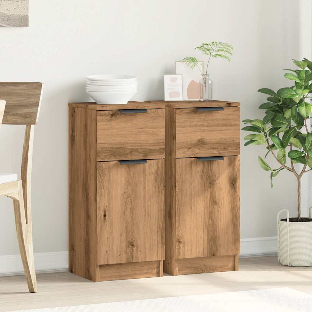 Sideboards 2 pcs Artisan Oak 30x30x70 cm Engineered Wood