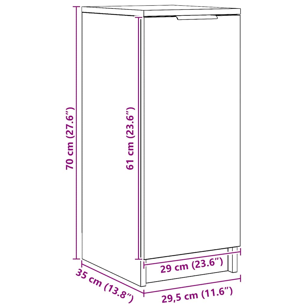 Shoe Cabinet Artisan Oak 29.5x35x70 cm Engineered Wood