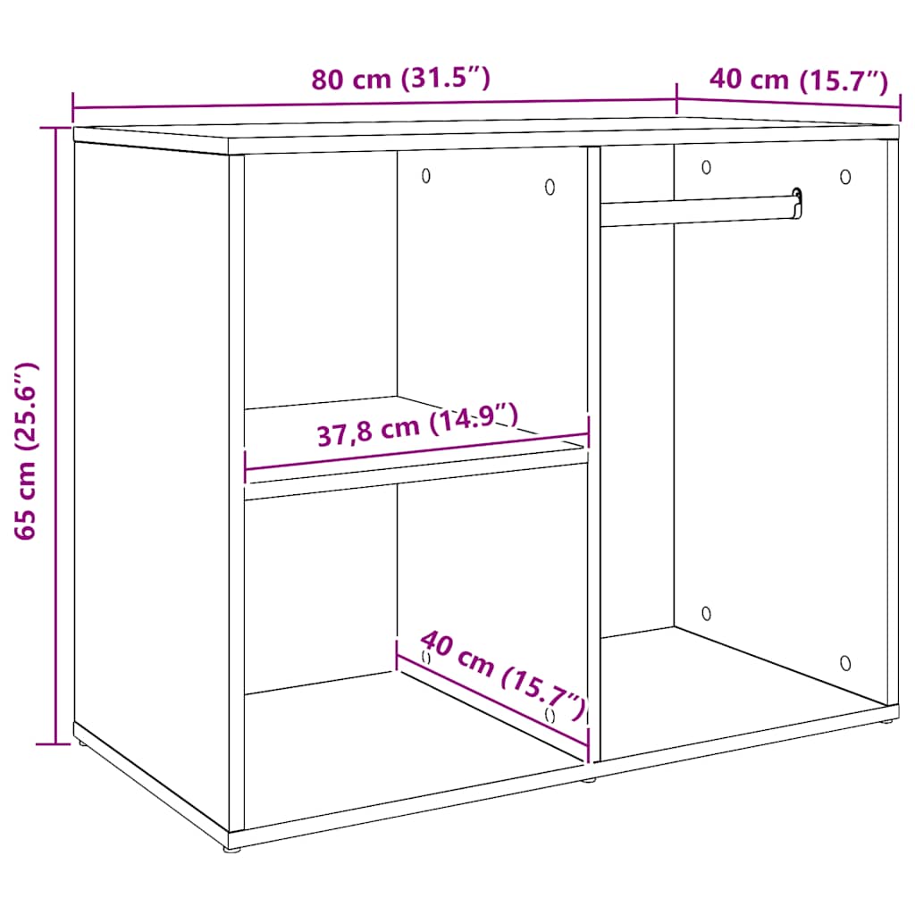 Dressing Cabinet Artisan oak 80x40x65 cm Engineered Wood
