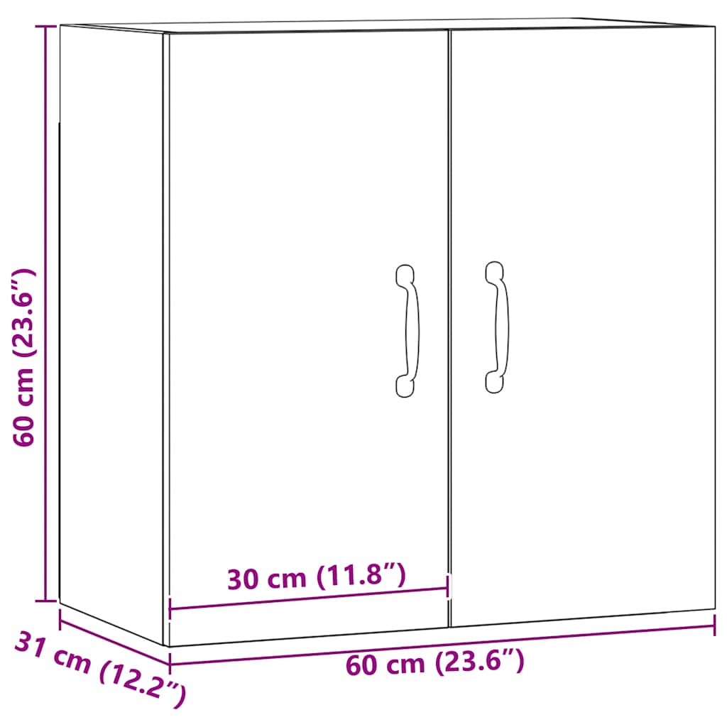 Wall Cabinet Artisan Oak 60x31x60 cm Engineered Wood