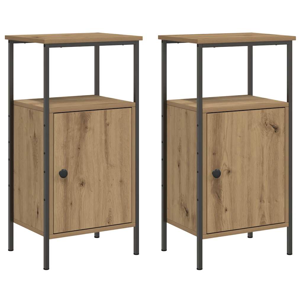Bedside Cabinets 2 pcs Artisan Oak 41x31x80 cm Engineered Wood