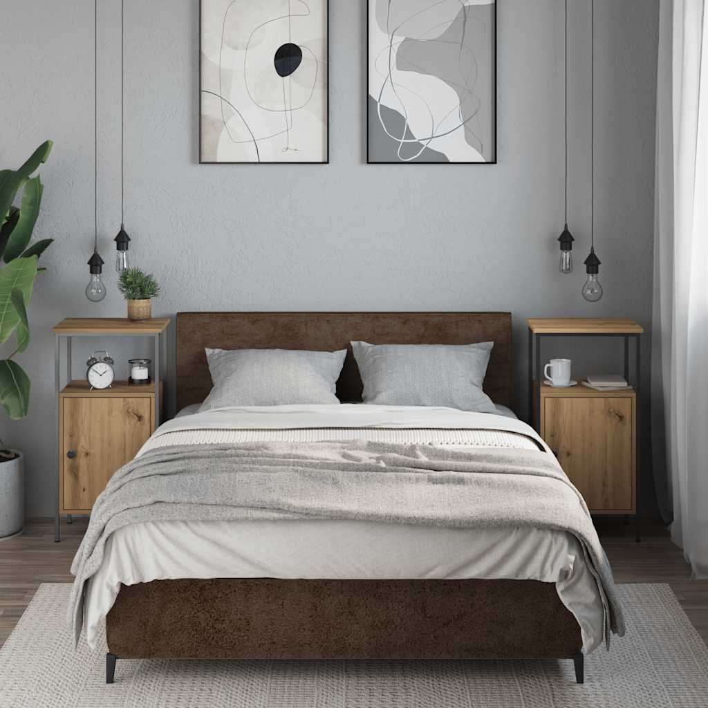 Bedside Cabinets 2 pcs Artisan Oak 41x31x80 cm Engineered Wood