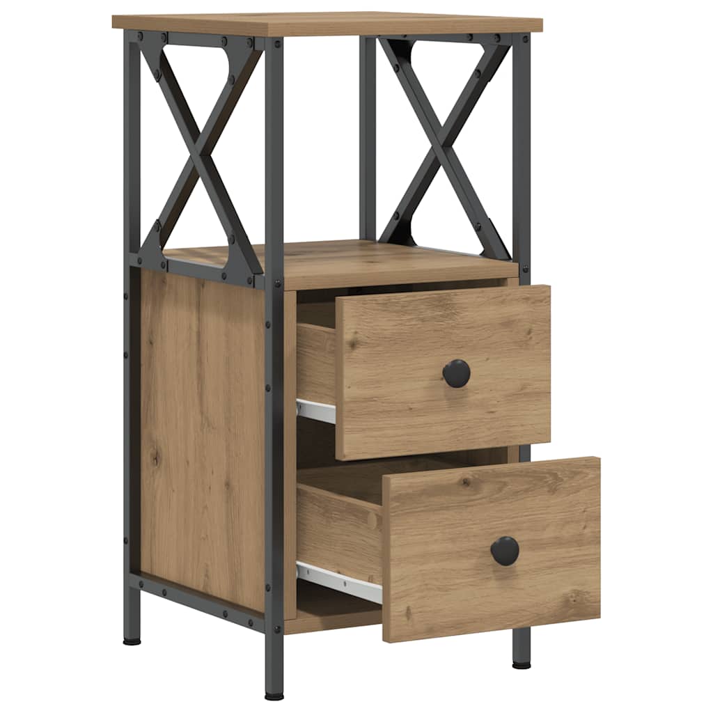 Bedside Cabinet Artisan Oak 34x35.5x70 cm Engineered Wood