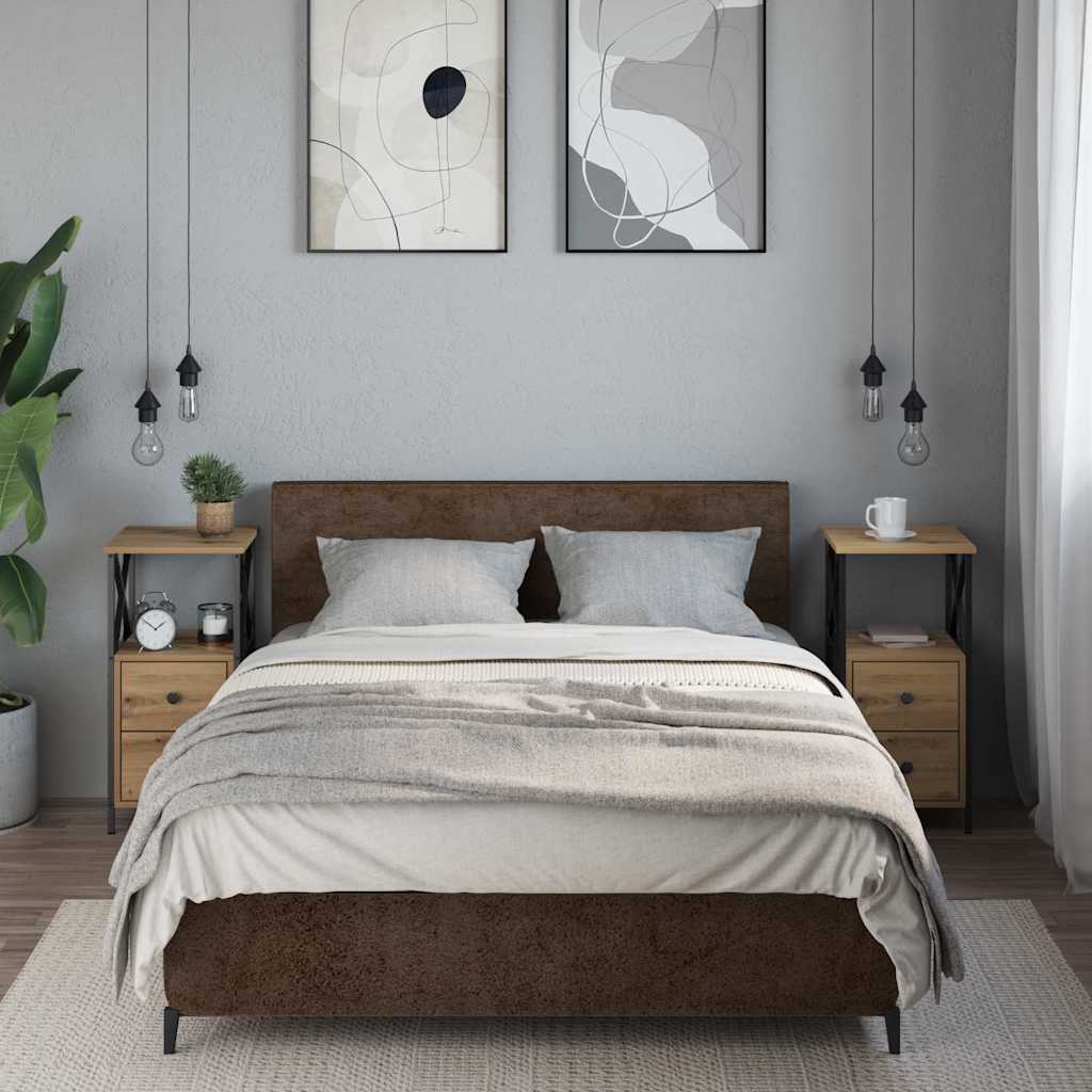 Bedside Cabinets 2 pcs Artisan Oak 34x35.5x70 cm Engineered Wood