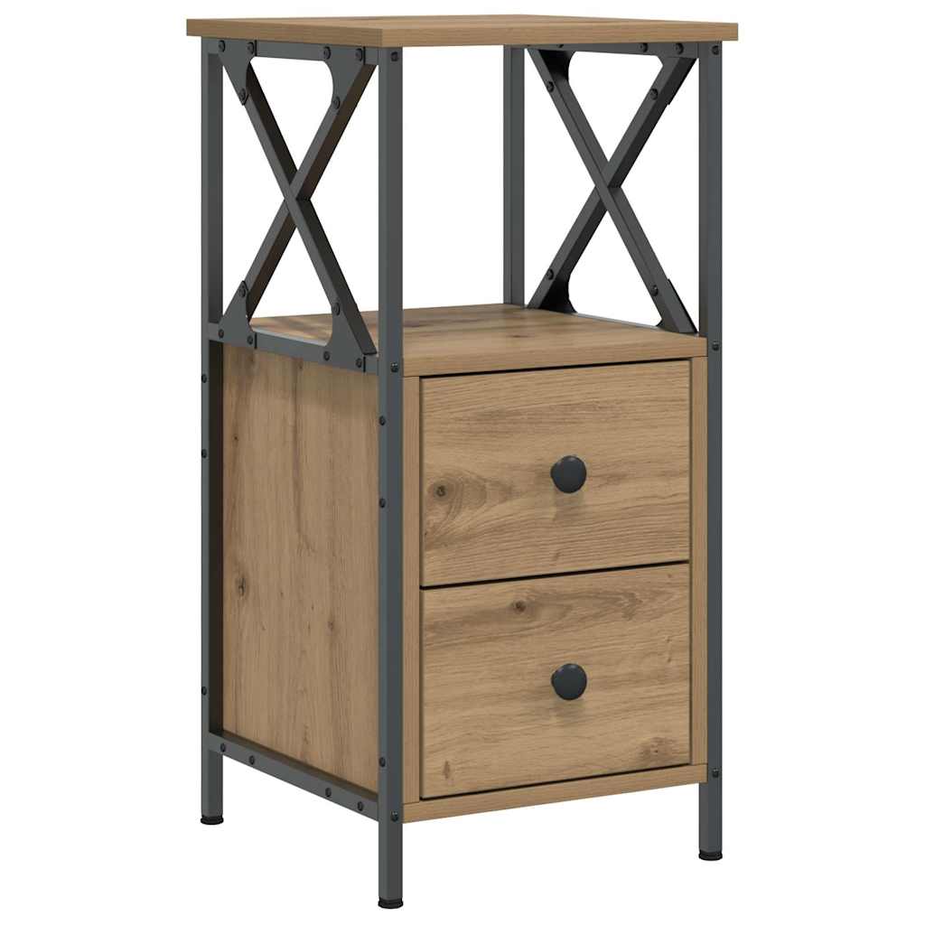 Bedside Cabinets 2 pcs Artisan Oak 34x35.5x70 cm Engineered Wood