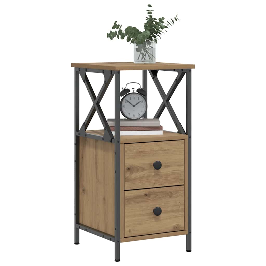 Bedside Cabinets 2 pcs Artisan Oak 34x35.5x70 cm Engineered Wood