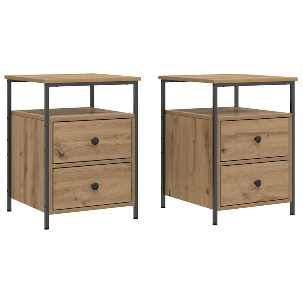 Bedside Cabinets 2 pcs Artisan Oak 44x45x60 cm Engineered Wood