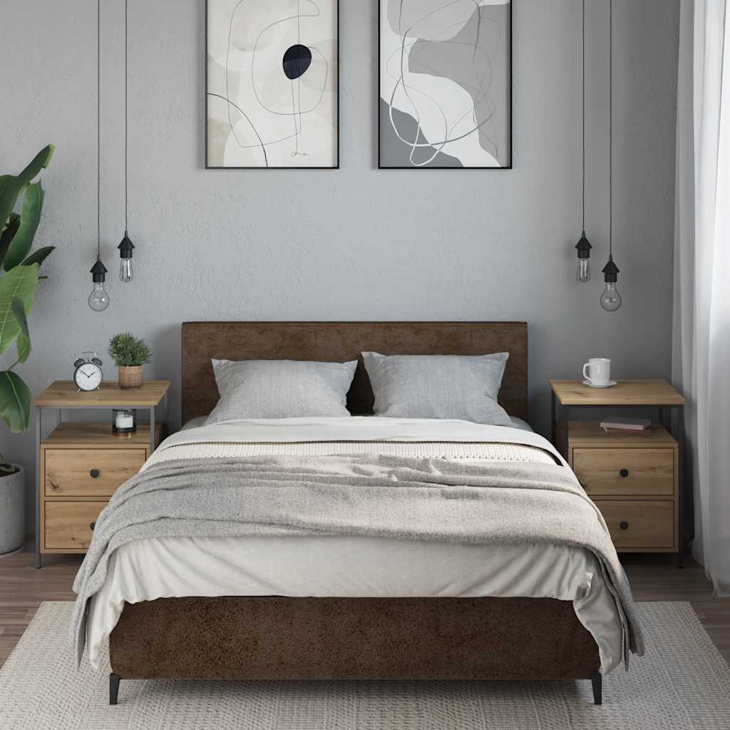 Bedside Cabinets 2 pcs Artisan Oak 44x45x60 cm Engineered Wood