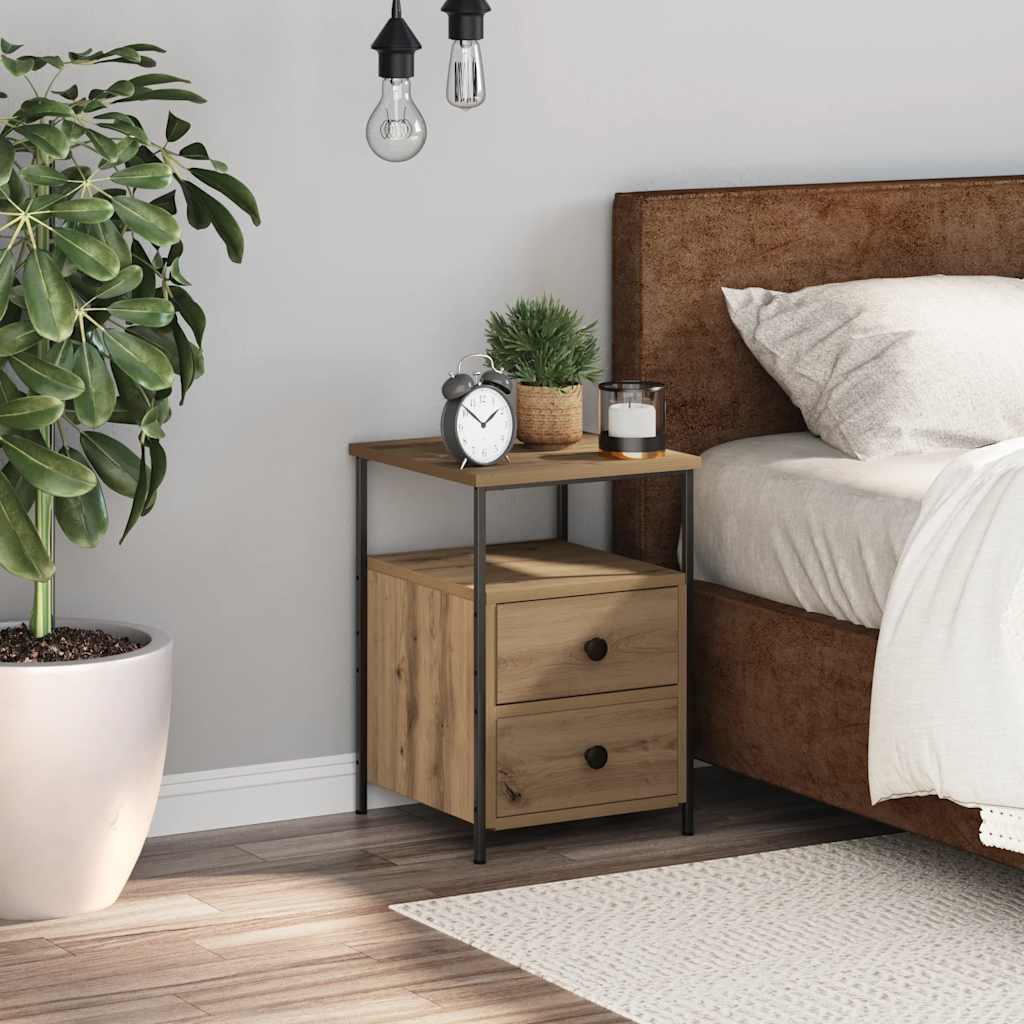 Bedside Cabinet Artisan Oak 34x35.5x50 cm Engineered Wood