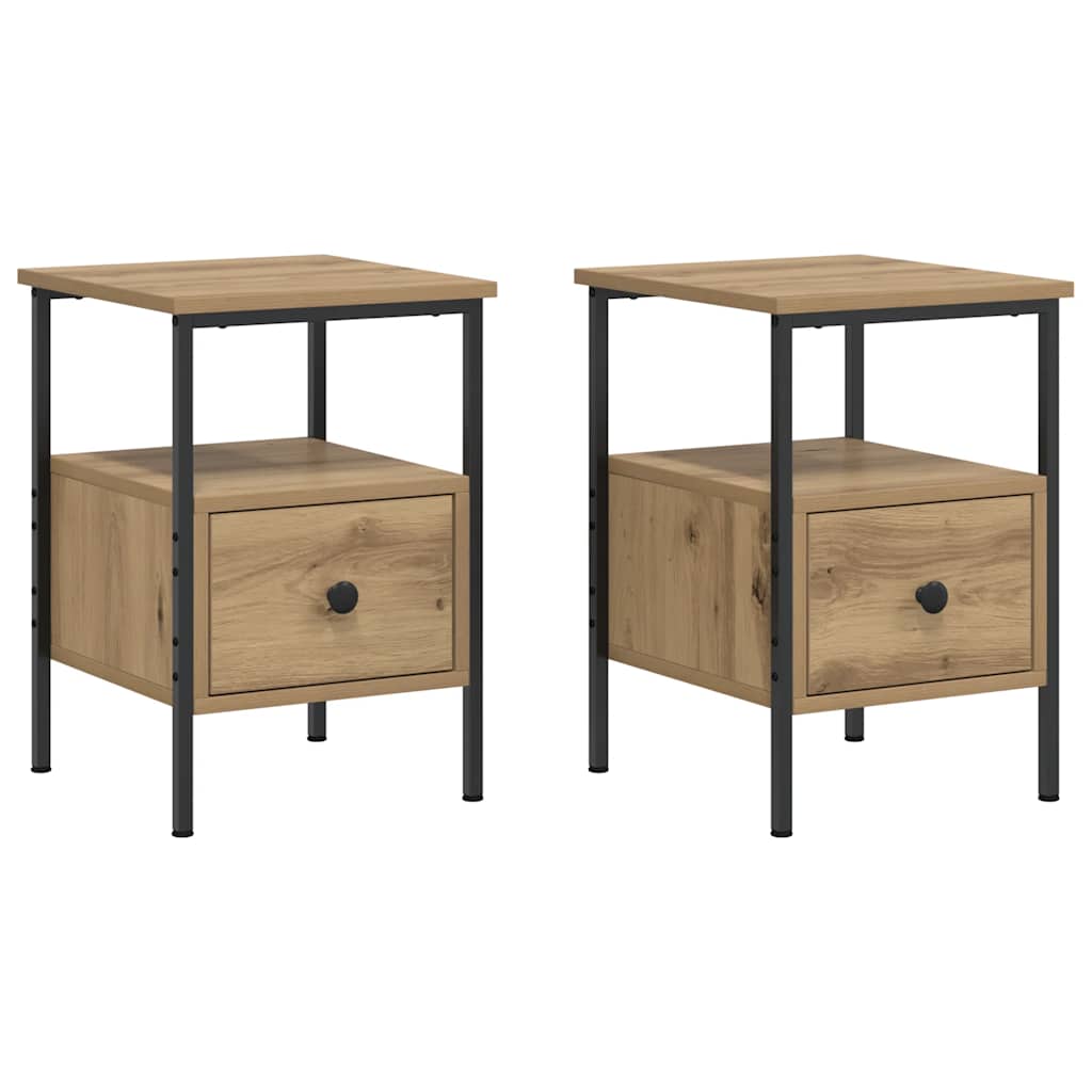Bedside Cabinets 2 pcs Artisan Oak 34x36x50 cm Engineered Wood