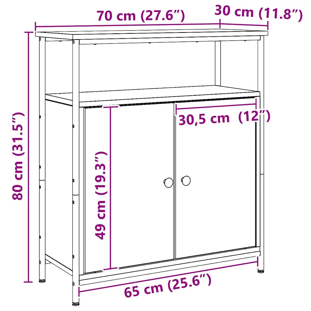 Sideboard Artisan Oak 70x30x80 cm Engineered Wood