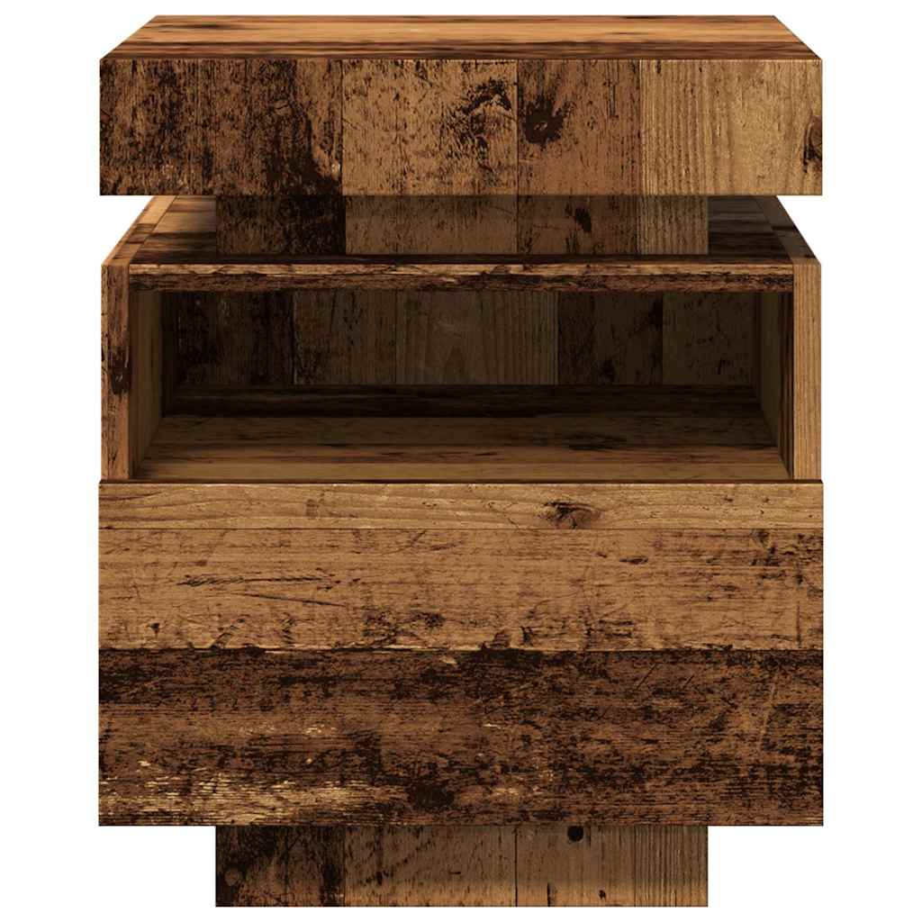 Bedside Cabinets with LED Lights 2 pcs Old Wood 40x39x48.5 cm