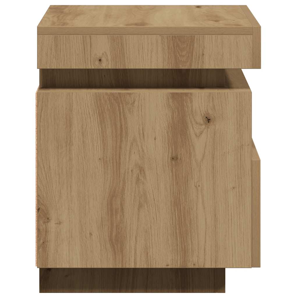 Bedside Cabinet with LED Lights Artisan Oak 40x39x48.5 cm