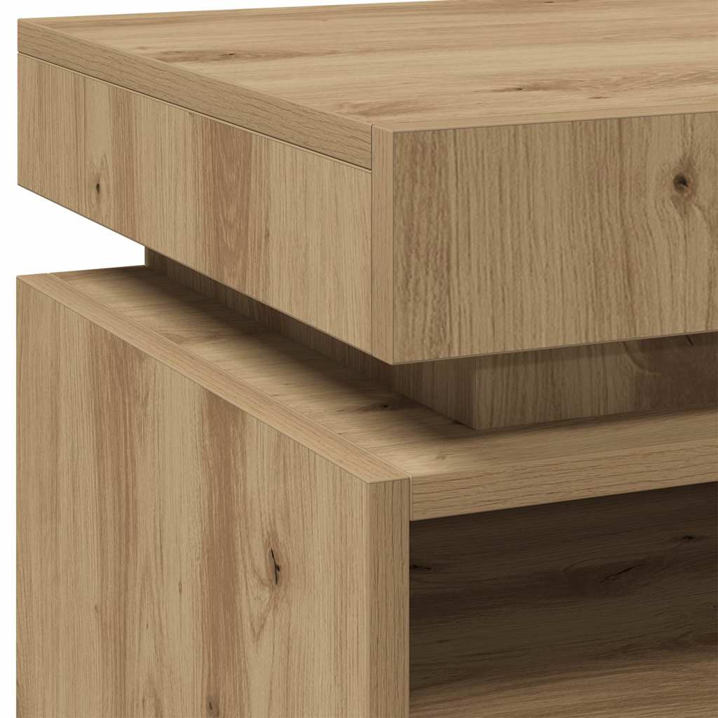 Bedside Cabinets with LED Lights 2 pcs Artisan Oak 40x39x48.5 cm