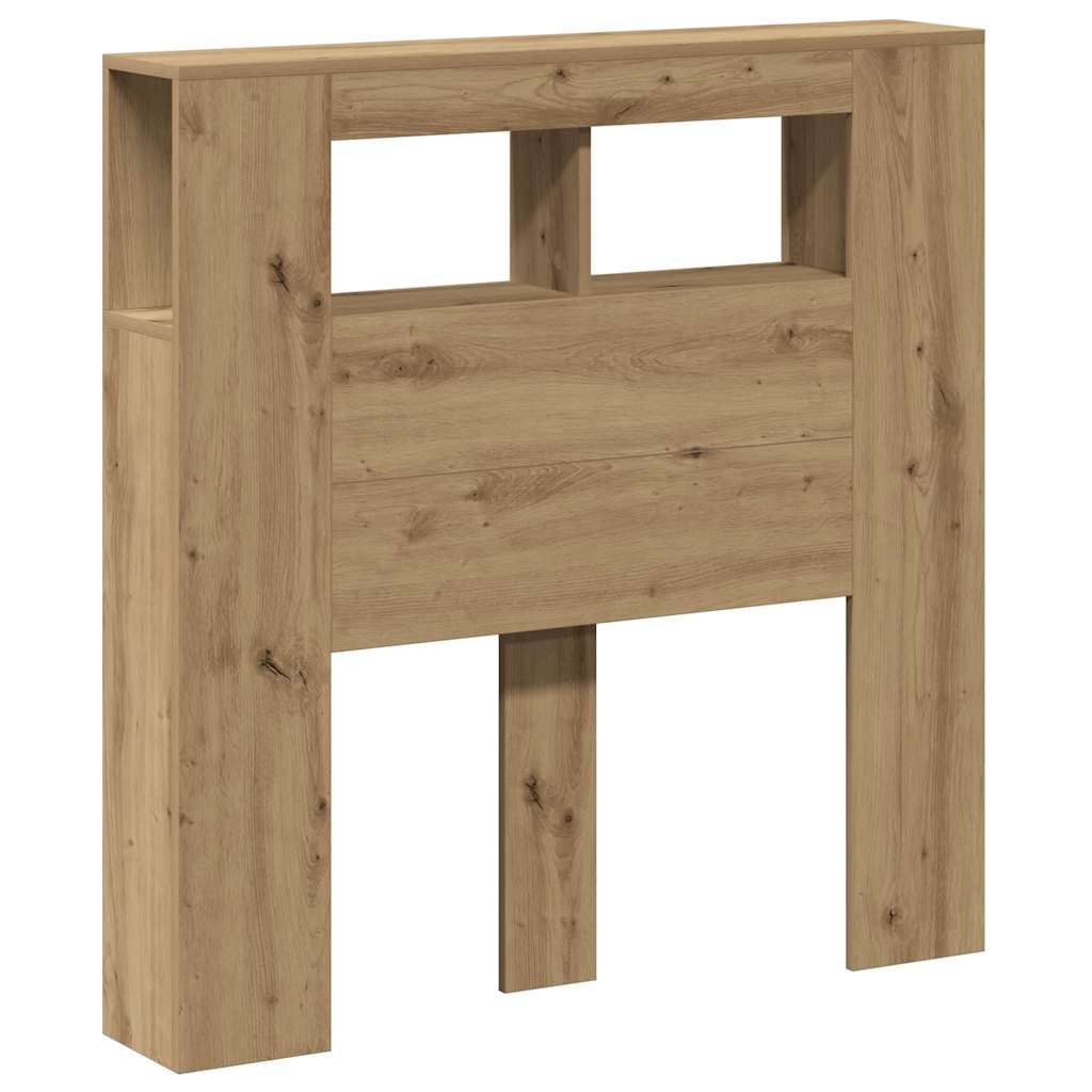 LED Headboard Artisan Oak 100x18.5x103.5 cm Engineered Wood