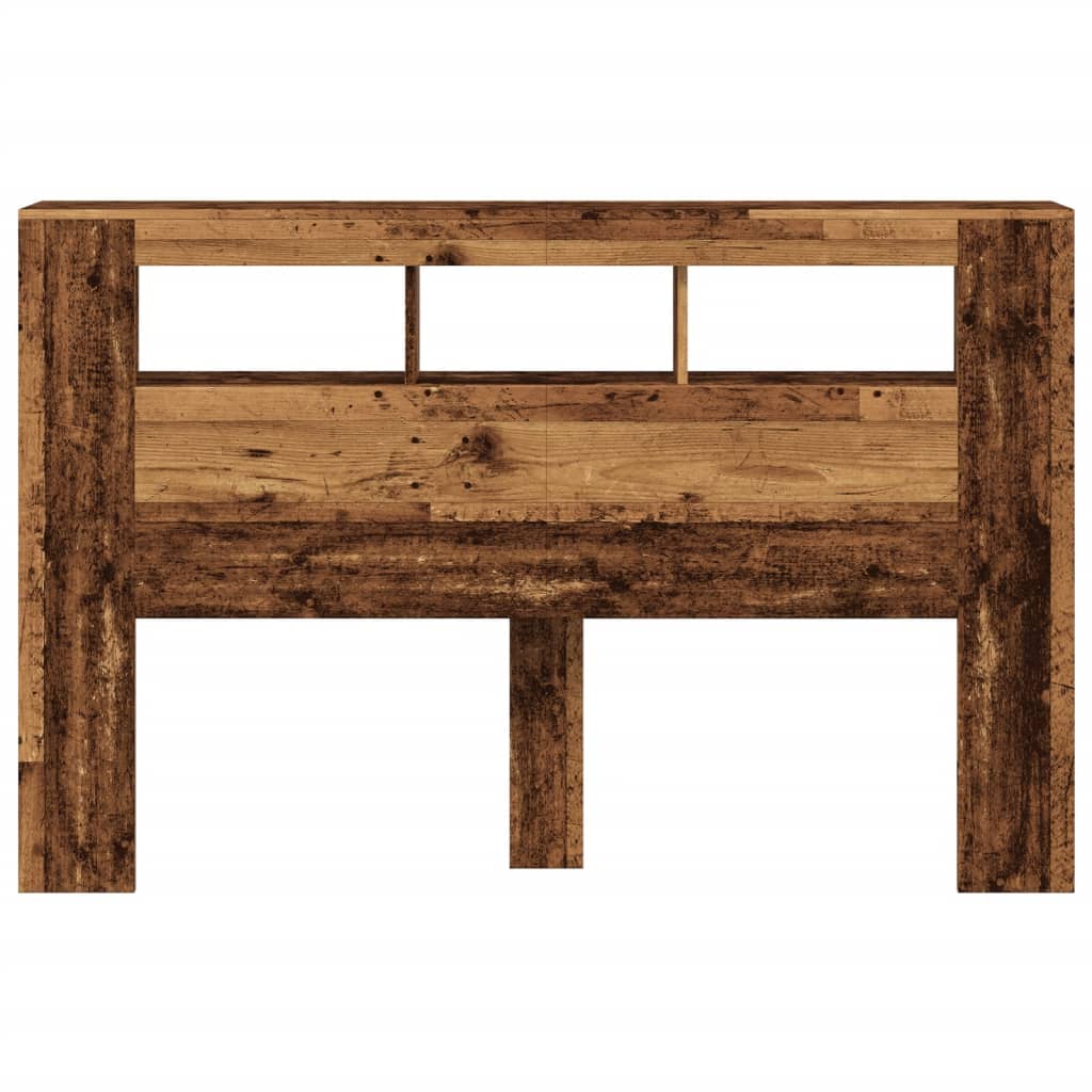 LED Headboard Old Wood 160x18.5x103.5 cm Engineered Wood